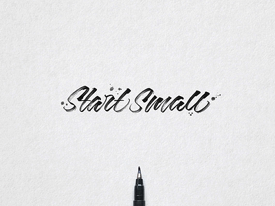 Start Small brush script brushpen calligraphy custom type hand lettering hand made type lettering script type typography