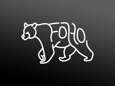 FH Bear Final bear forest home illustration line art sticker vinyl window