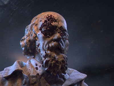 Statue destruction 3d fractures houdini rbd redshift