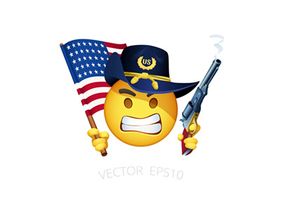 Union Army Yankee smiley american civil war colt walker emoticon flag retro revolver smiley soldier union army vector yankee