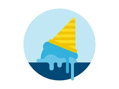 Ice Cream Fail cone drip dripping fail ice cream icon iconography mistake sad