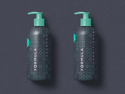 Formula bottle conditioner design dieline package pattern pump shampoo