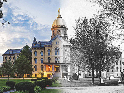 Now & Then buildings notre dame now and then photo manipulation photoshop