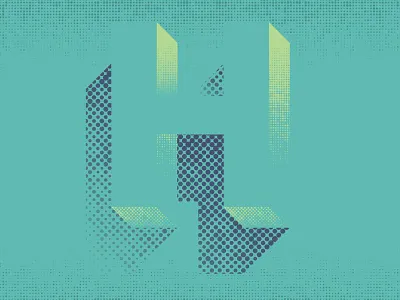 H half tone hidden lettering typography