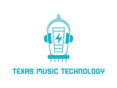 Texas Music Technology headphones logo music student org student project technology texas vacuum tube