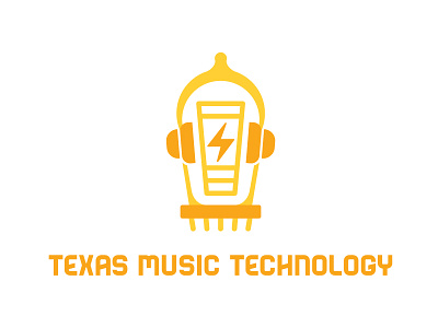 Texas Music Technology headphones logo music student org student project technology texas vacuum tube