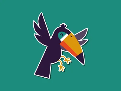 Just a happy toucan. bird brazil happy illustration mule sticker sticker mule toucan wildlife