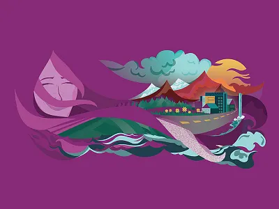 Lady of the Land design digital earth illustration landscape travel women