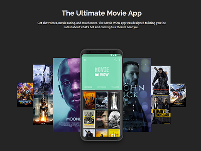 Movie App landing page landing page mobile movie app