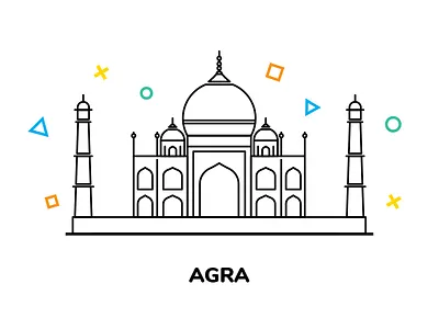 Citybiker series: Agra agra illustration india mahal mausoleum monument palace taj uttar pradesh vector yamuna