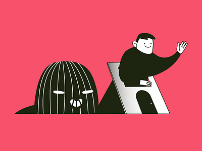 Puppets & Thieves fool hand house illustration pink puppet thief thieves