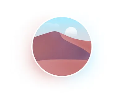 Desert desert dune flat icon landscape space sun view
