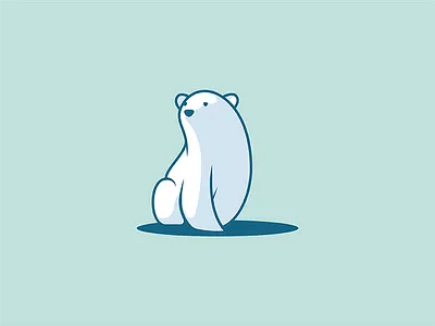 Polar Bear animal bear character cute logo mascot polar bear pole simple wander wild