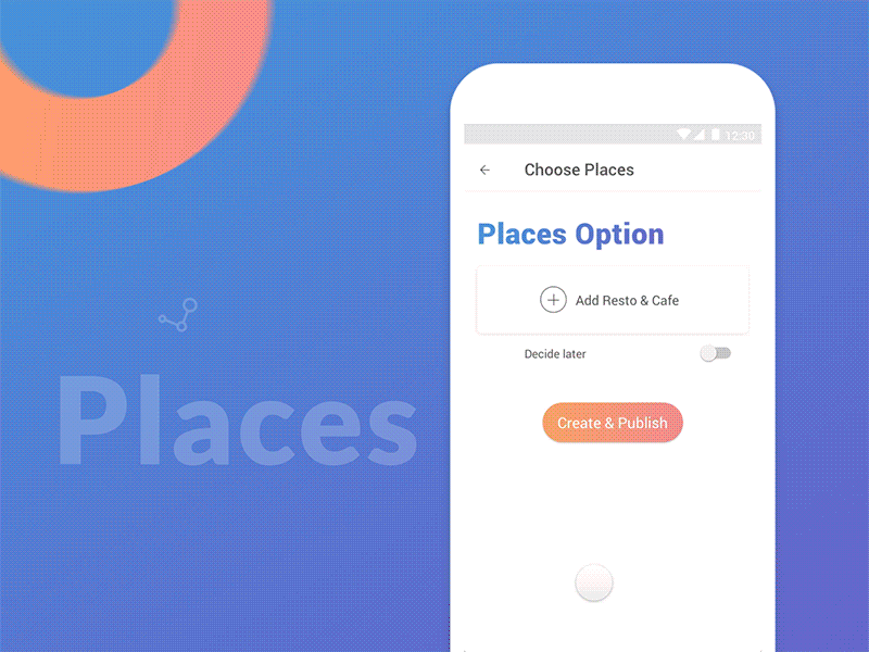 Choose Places Feature app design digital interaction interface mobile mobile apps modern place ui ux