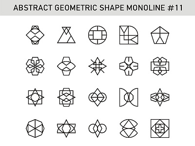 Abstract Geometric Shape #11-15 abstract cubic geometric hexa icon line linier logo shape symbol triangle