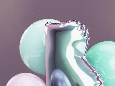 Balloon 36daysoftype b balloon c4d cgi cinema4d lettering pastel plastic render type typography