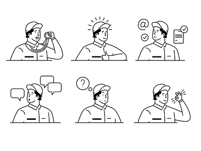 IVAN brand character character icon icons ivan line mascot presentation stroke