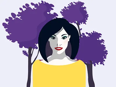 Purple Trees illustration minimalism portrait purple tree vector yellow