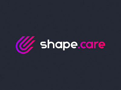 Shape Care - logo concept chart fitness grow gym hand shape startup stats wearable workout
