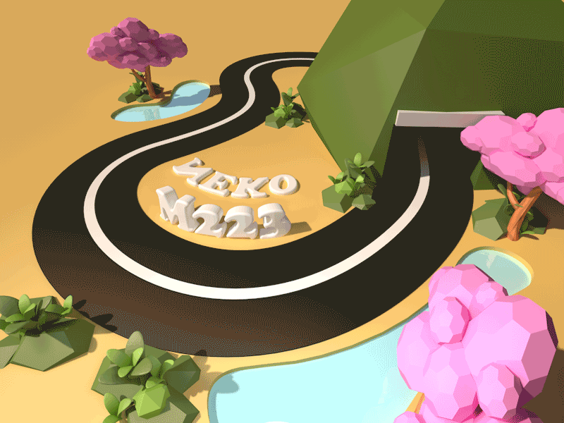 Voyages 3d animation c4d car illustration lowpoly model train