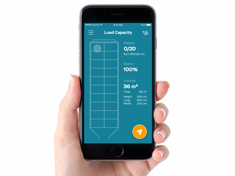 Load Capacity - SpaceMapping App animation interaction interface iphone mobile product space trailer truck ui ux