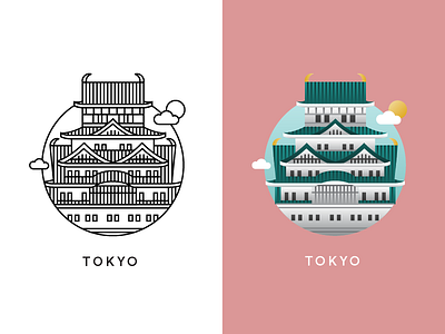 Tokyo icon architecture building city icon illustration japan japanese landmark tokyo