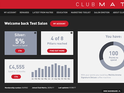 Dashboard chart dashboard loyalty scheme points ui ux