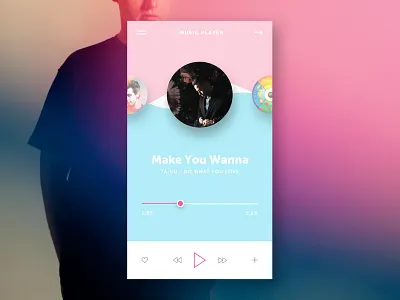 Music Player application design gradient icons mobile music player ui