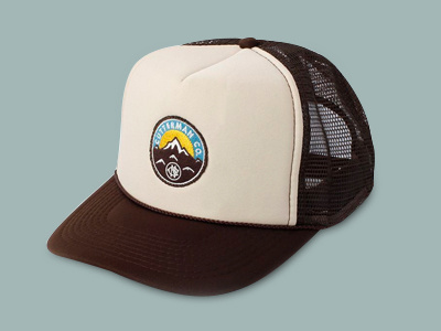 Trucker Hat - Montana. badge hat illustration mountain patch trucker