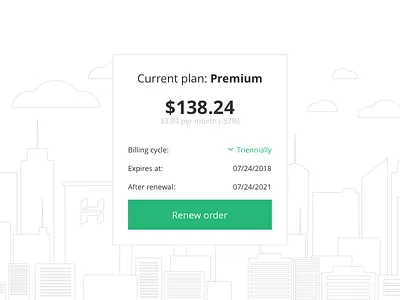 Renew Order Screen design hostinger layout order pay plan renew ui ux