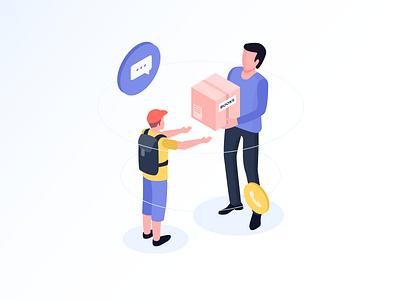 Exotel for Non-Profit Organization Illustration boy call cloud exotel giveaway illustration ngo non organization profit sms