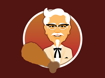 Colonel Drumstick colonel sanders fried chicken illustration kfc portrait vector