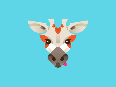 Giraffe Illo animals blue design giraffe illustration orange vector