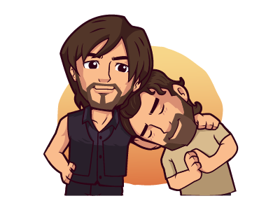 Bromance Daryl & Rick app bromance daryl friendship imessage messenger mobile rick sticker stickers the walking dead walkingdead