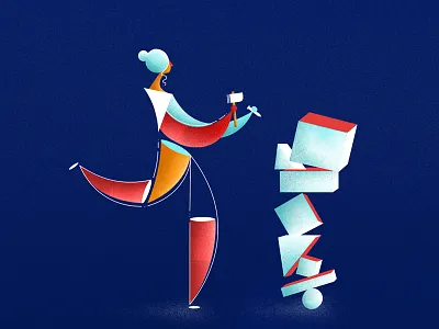 Breaking the ice geometric girl ice illustration photoshop shapes texture