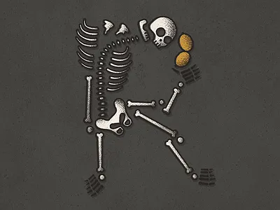 A Vain R bones death grave illustration letter lettering skeleton skull type typography vain vector
