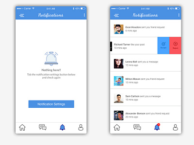 Notifications Dating App chat dating notification request user user experience user interface
