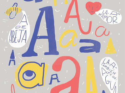 A a bee font illustration. lettering type