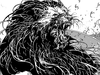 Ferocity further up graphic graphic art illustration ivan belikov lion photoshop wacom