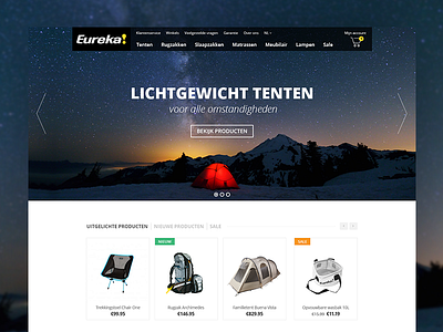 Eureka ecommerce header outdoor shop slider website