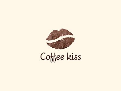 Coffee kiss art coffee concept design kiss logo vector