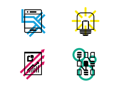 Capco Digital icons exploration - colors brand finance icons