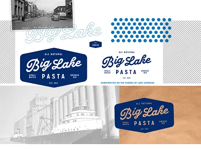 Big Lake Pasta Logo Design Board Small big lake pasta wip