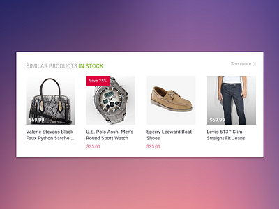 UI Variations on Similar Products Widget buy now ecommerce module shopping cart similar products ui widget