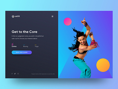 Fitness Web Concept dark fitness redesign ui vibrant web zumba