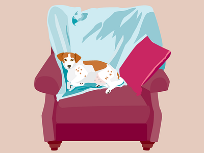 Little Lady blanket couch dog pink puppy spots