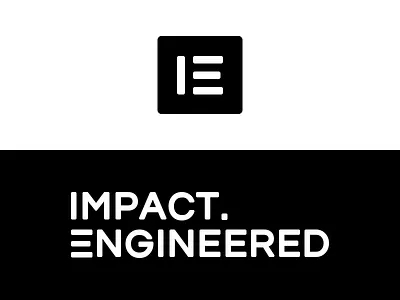 Impact Engineered logo black and white branding logo