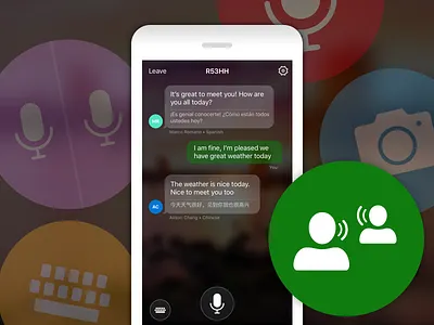Microsoft Translator - "Conversation Mode" android conversational ui interface ios mobile speech translate ui