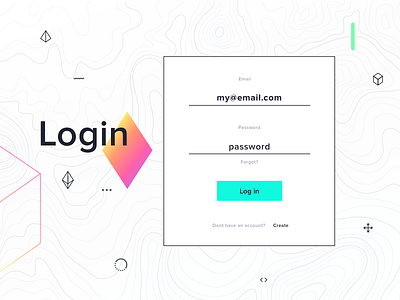 Minery Login elements gradients icons log in login minery signin topography ui ux