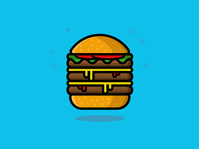 Hamburger burger design dinner flat food graphic hamburger icon illustration illustrator meat vector
